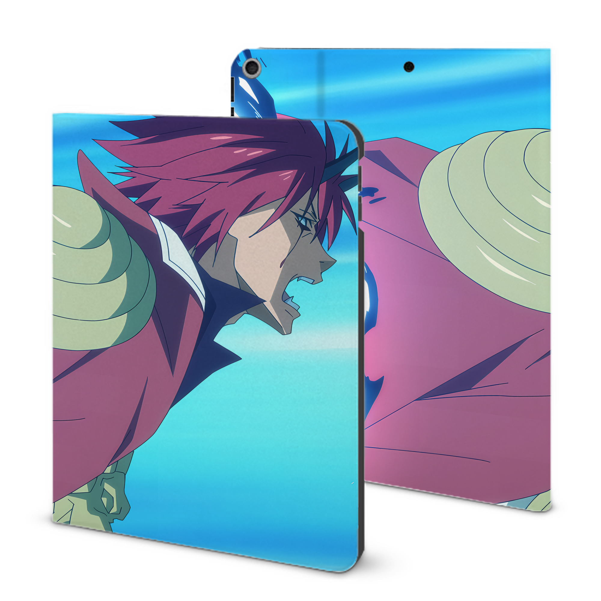 （画像用） 転スラ Regarding Reincarnated to Slime IPad ケース ブック型 PUレザー TPU 耐衝撃 軽量 薄型 ペン収納なし 全面保護 IPad 各モデル対応